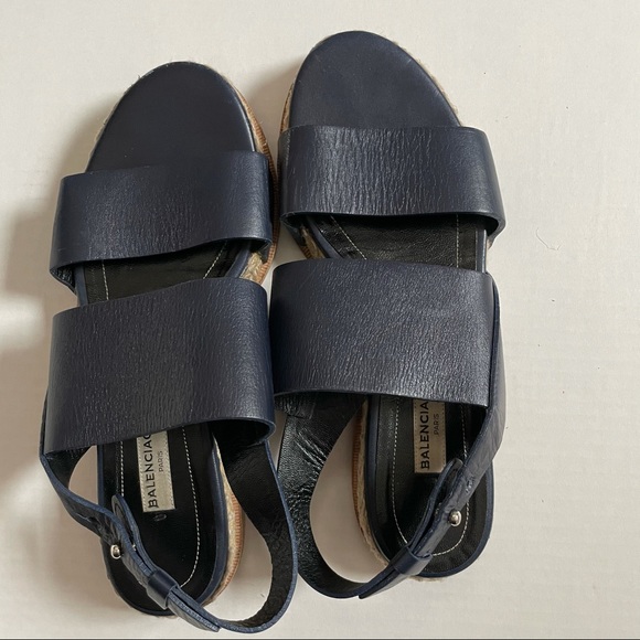 BALENCIAGA Leather + Espadrille Sandals - Picture 3 of 6